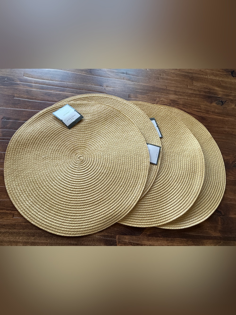 Set of Round Woven Straw Placemats